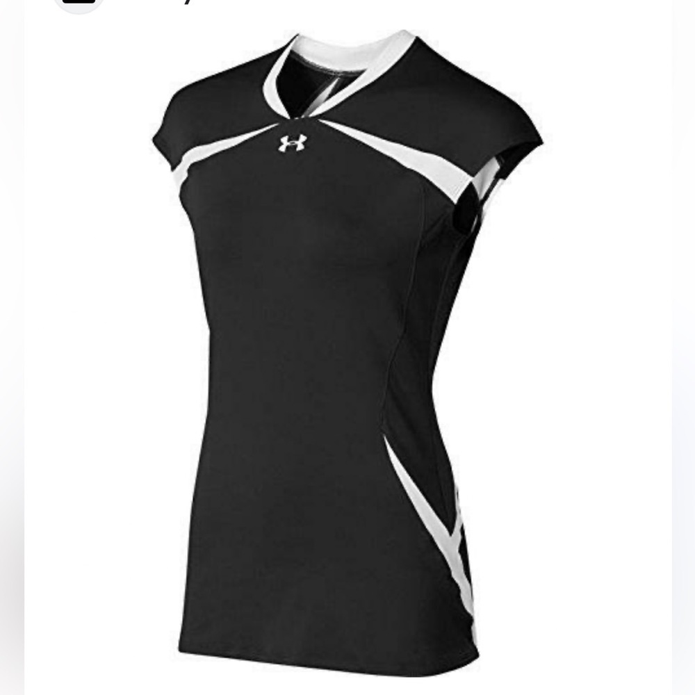 Under Armour Elevate Cap Sleeve Volleyball Top Black & White XL NEW